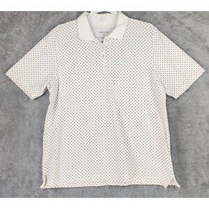 White Stag White Polo with Tiny Multicolor Dot Print